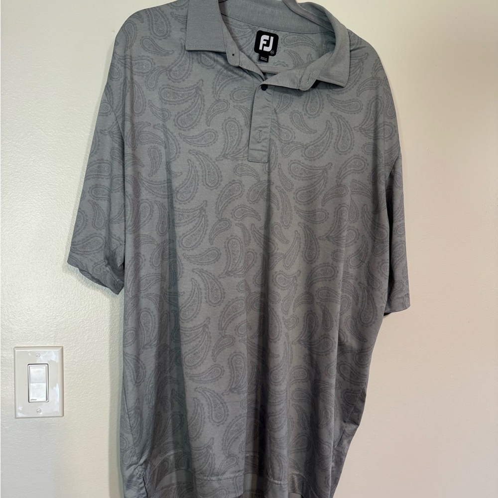FootJoy Men's Polo in Gray Paisley